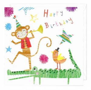 Dancing Monkey Birthday Card